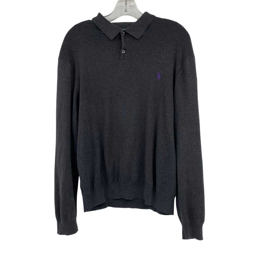 Polo by Ralph Lauren Gray Long Sleeve Polo Shirt | Mens L